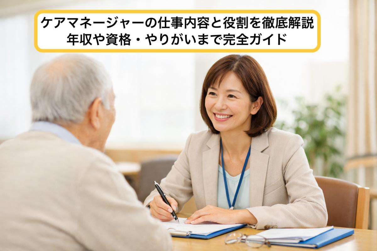 ケアマネージャーの仕事内容と役割を徹底解説｜年収や資格・やりがいまで完全ガイド